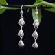 Calla Tri Bud Dangler Silver Filigree Earrings